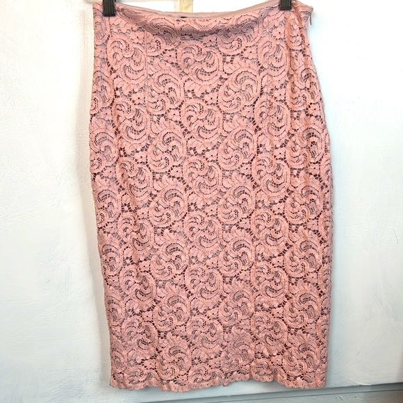 Zara Basic Collections Lace stretch midi Skirt - size XS pencil black label - Picture 5 of 12